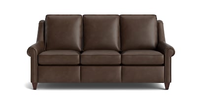 Magnificent Motion Leather Panel Arm Reclining Sofa