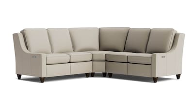 Magnificent Motion Leather Slope Arm Reclining Sectional