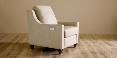 Magnificent Motion Leather Slope Arm Power Wall Recliner