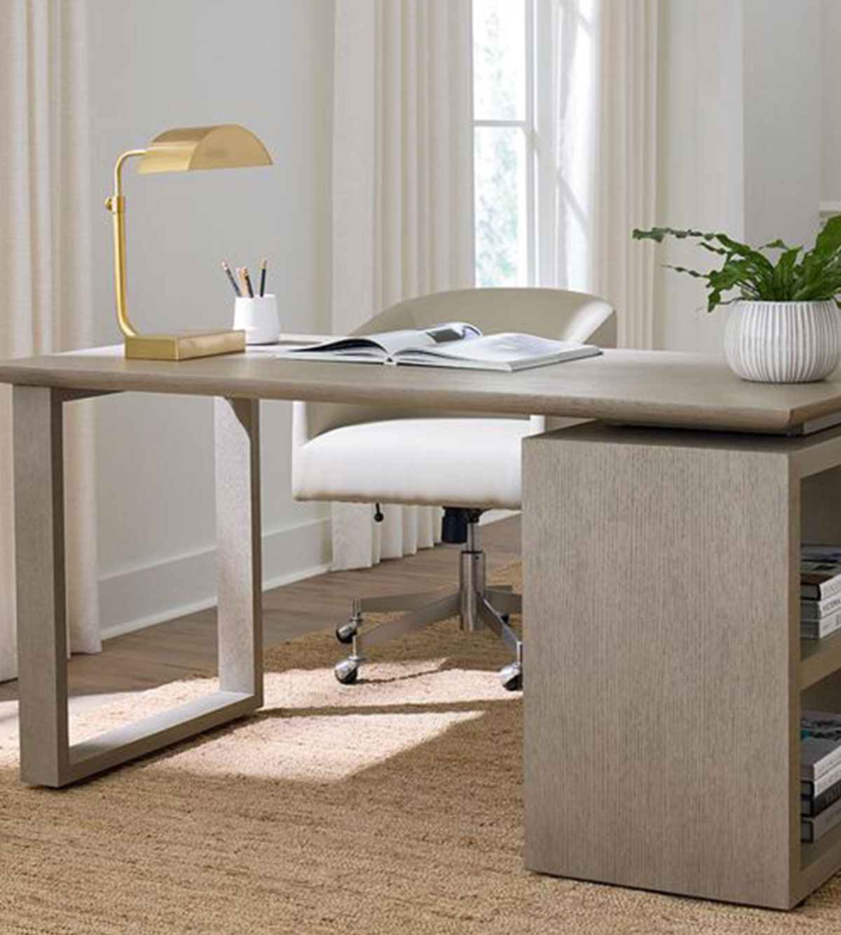 HomeWork desk, storage and swivel chair